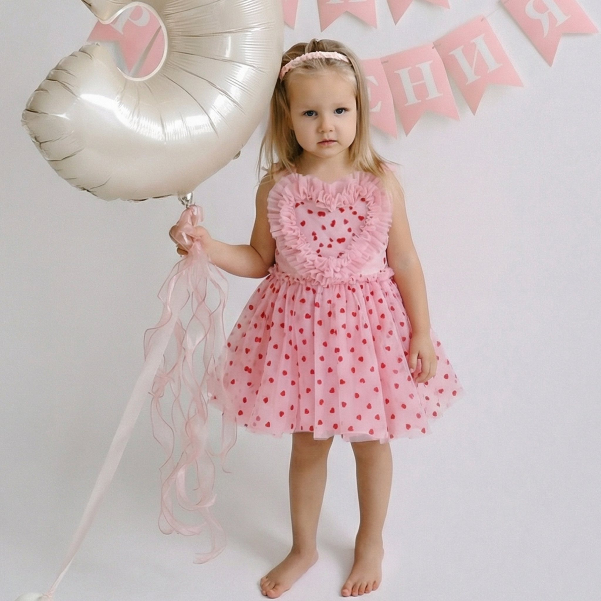 Mesh Lace-up Sleeveless Midi Dresses - Pink - 5Y - image 1