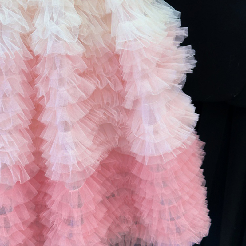 Mesh Satin Folds Bow Beading Rosette Sequins Sleeveless Maxi Dresses - image 14