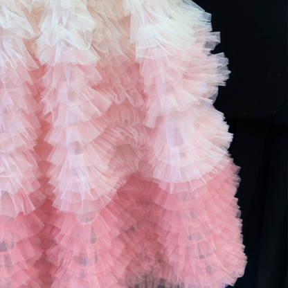 Mesh Satin Folds Bow Beading Rosette Sequins Sleeveless Maxi Dresses - image 14