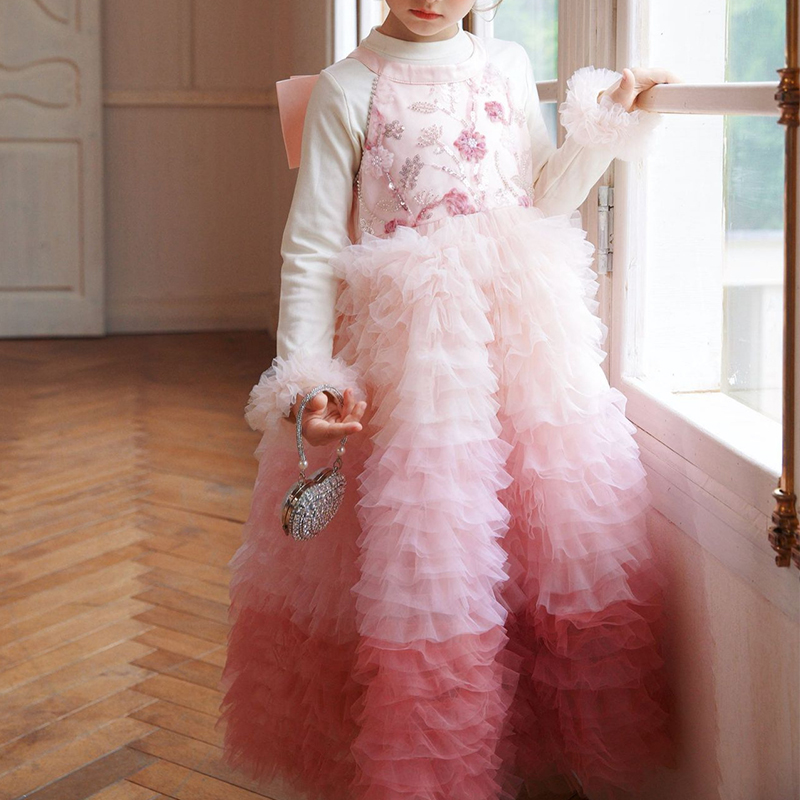 Mesh Satin Folds Bow Beading Rosette Sequins Sleeveless Maxi Dresses - image 10