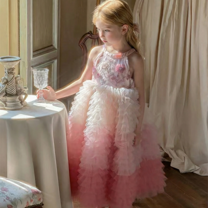 Mesh Satin Folds Bow Beading Rosette Sequins Sleeveless Maxi Dresses - image 15