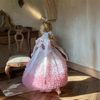 Mesh Satin Folds Bow Beading Rosette Sequins Sleeveless Maxi Dresses - image 16