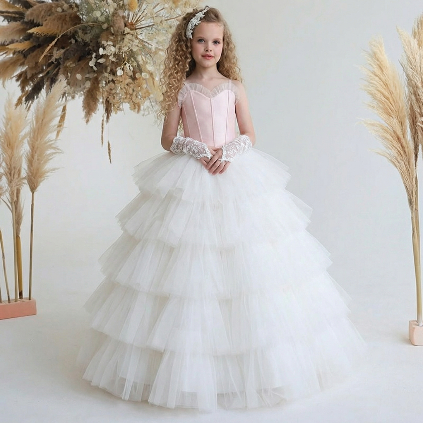 Chemical Fiber Split Joint Ballet Sleeveless Maxi Dresses - Pink - 8Y - image 1