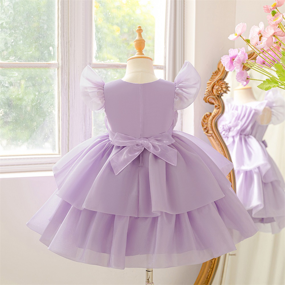 Organza Rosette Cap Sleeve Midi Dresses - image 3