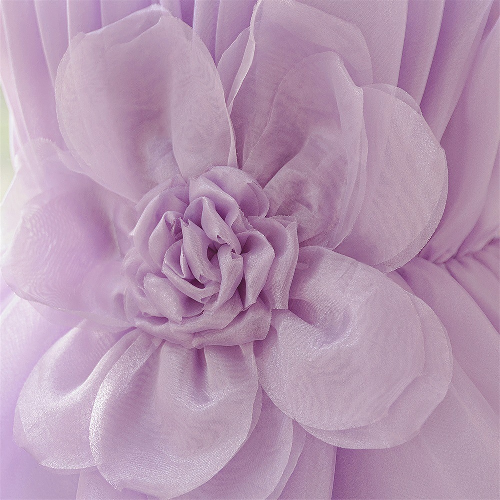 Organza Rosette Cap Sleeve Midi Dresses - image 5