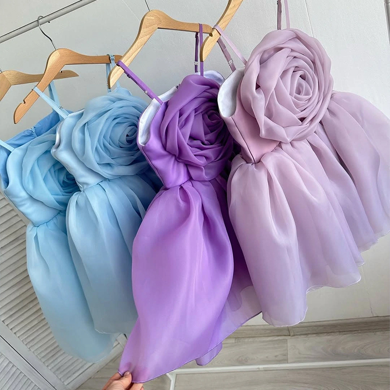 Organza Rosette Sleeveless Midi Dresses - image 1