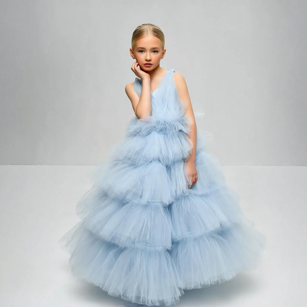 Mesh Tiered Sleeveless Maxi Dresses - image 9