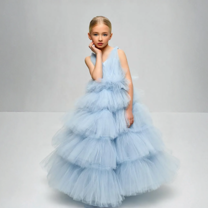 Mesh Tiered Sleeveless Maxi Dresses - image 9