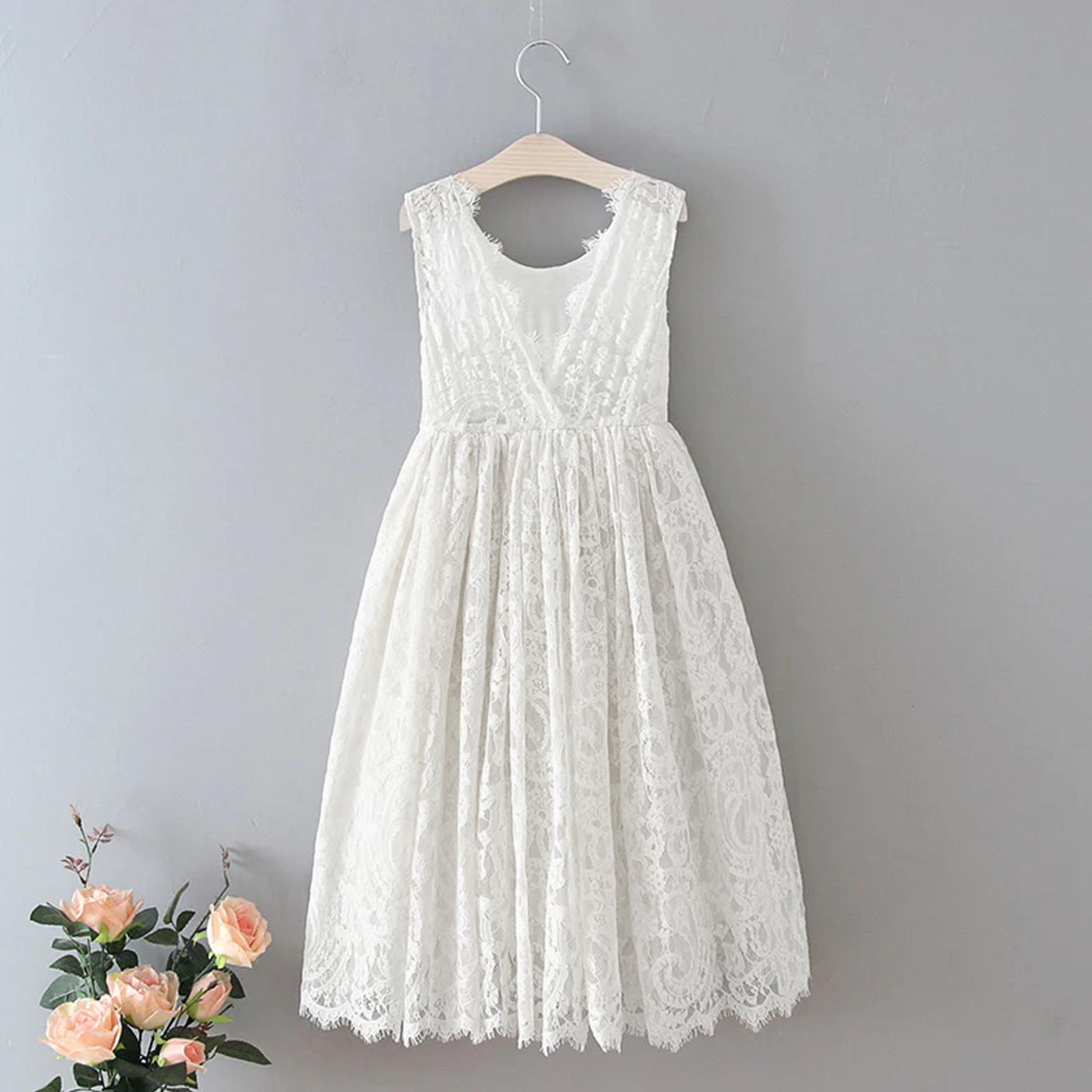 Lace Paisley Edge Sleeveless Maxi Dresses - image 4