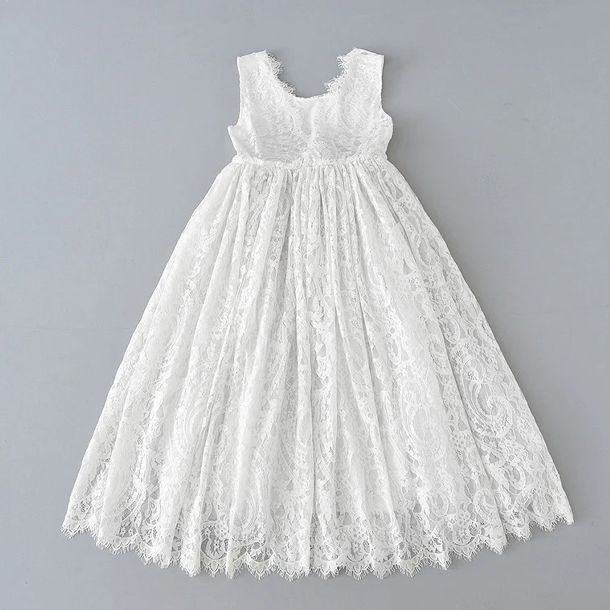 Lace Paisley Edge Sleeveless Maxi Dresses - image 6