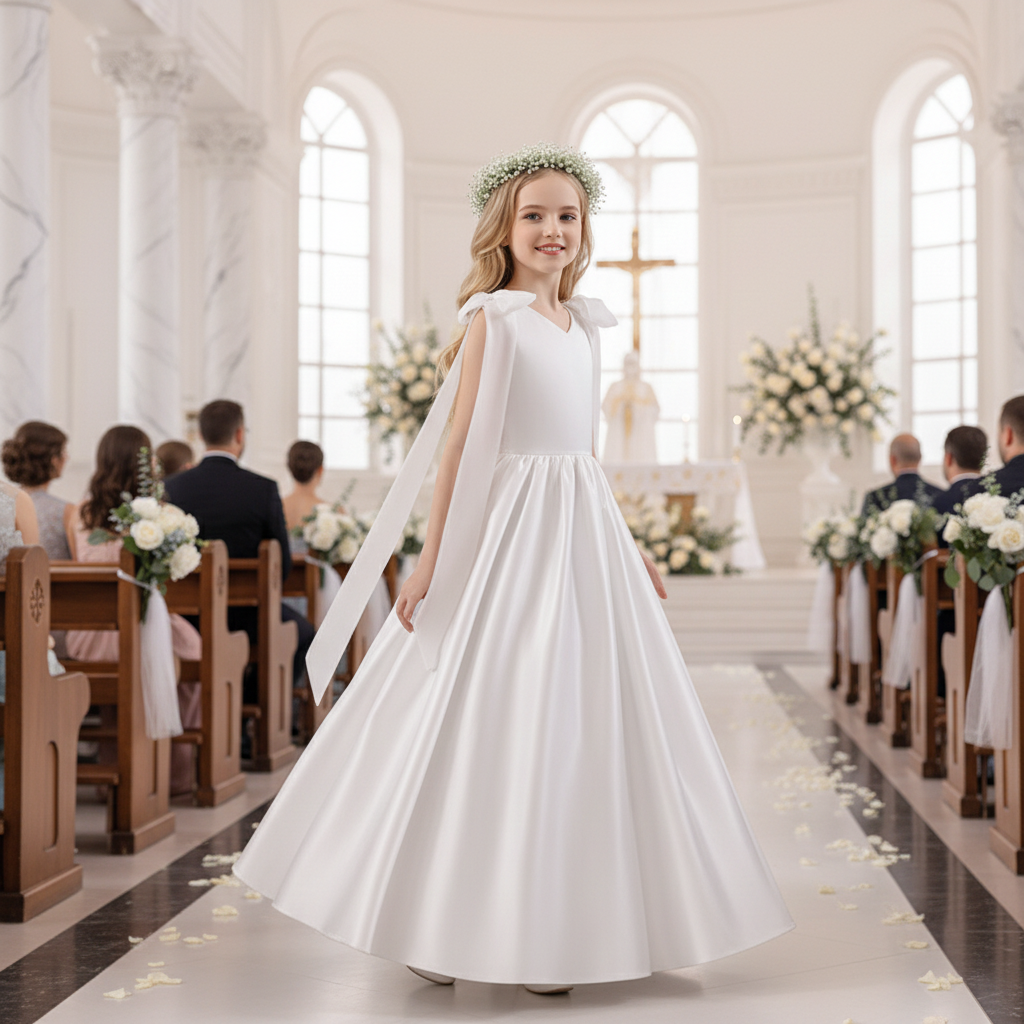 Satin Bow Sleeveless Maxi Dresses - image 7