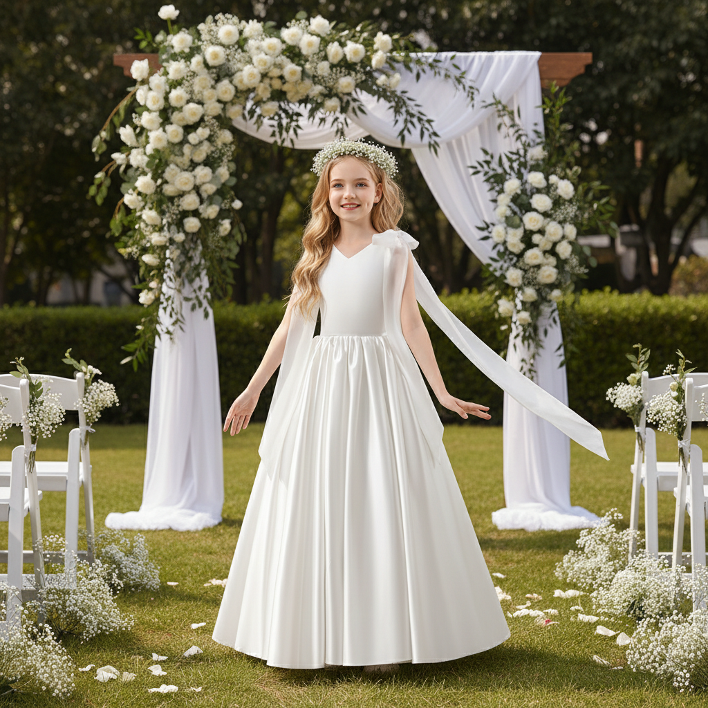 Satin Bow Sleeveless Maxi Dresses - image 8