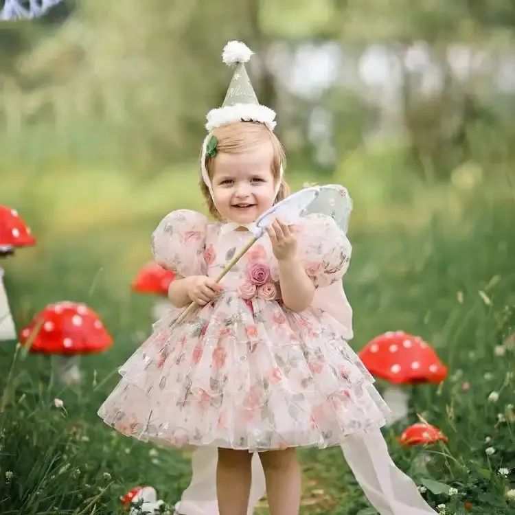 Organza Bow Short Sleeve Midi Dresses - Light Pink - 15-16Y - image 1