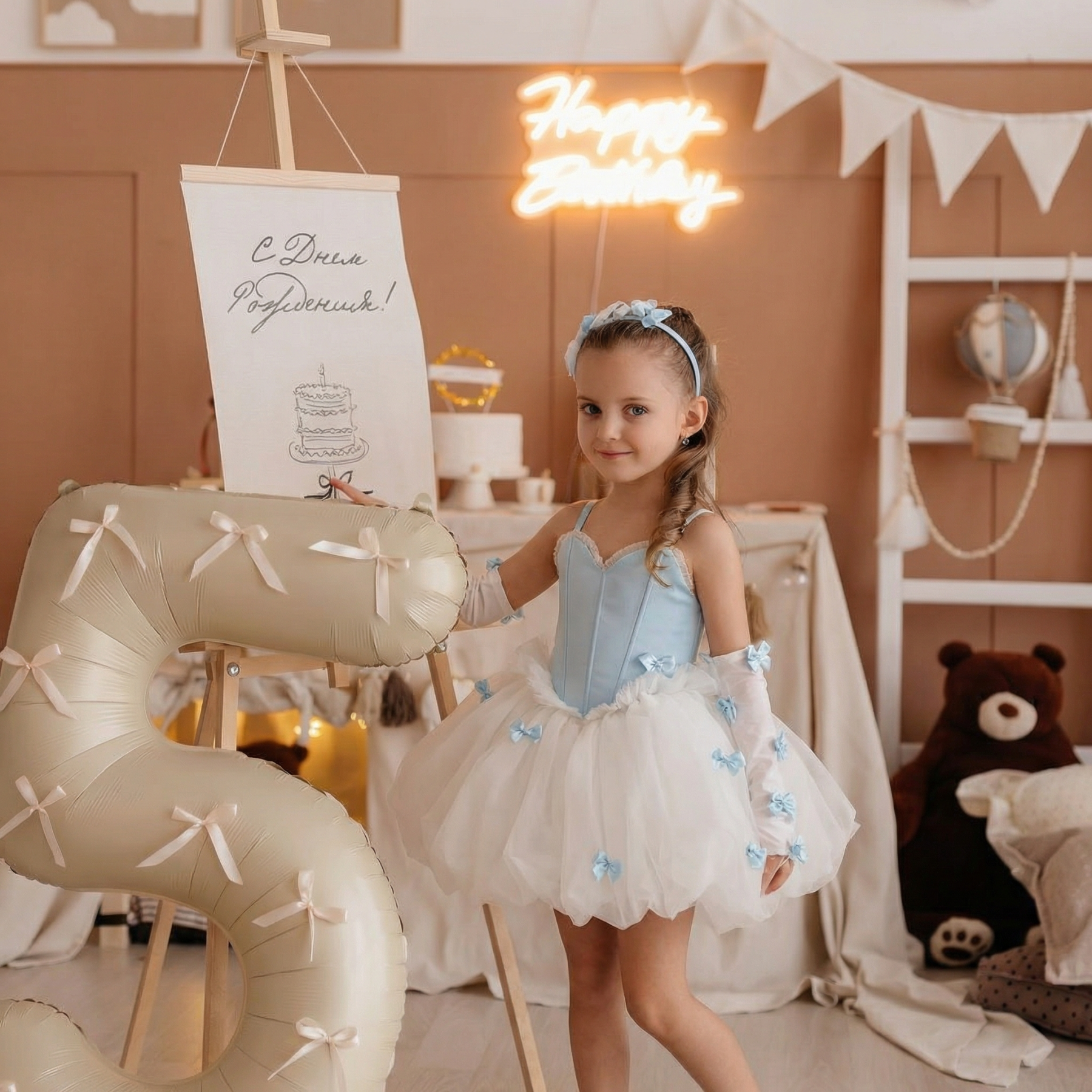 Satin Bow Ballet Sleeveless Short Dresses Without Gloves - image 8