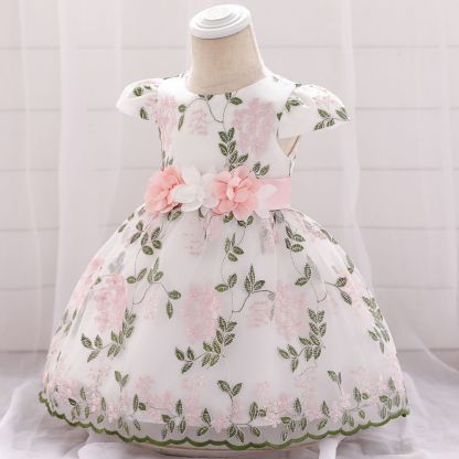 Mesh Bow Rosette Cap Sleeve Midi Dresses - image 3