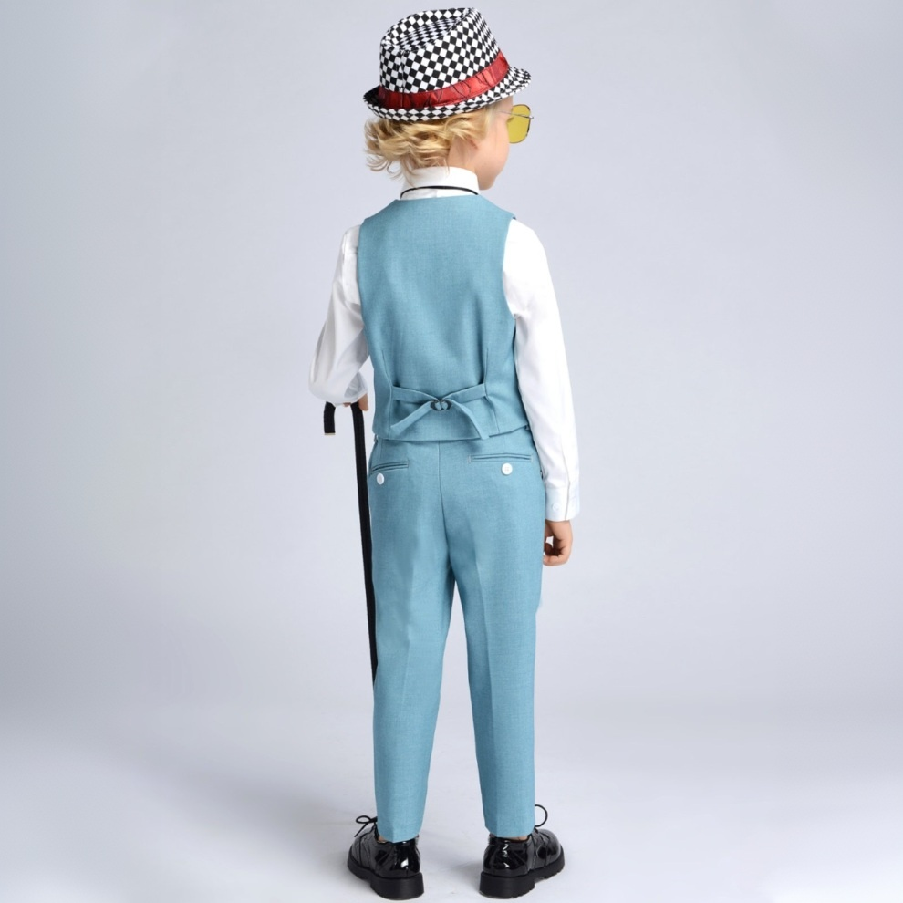 Chemical Fiber Blend Button Long Sleeve Regular Six-piece Formal Suit - image 6