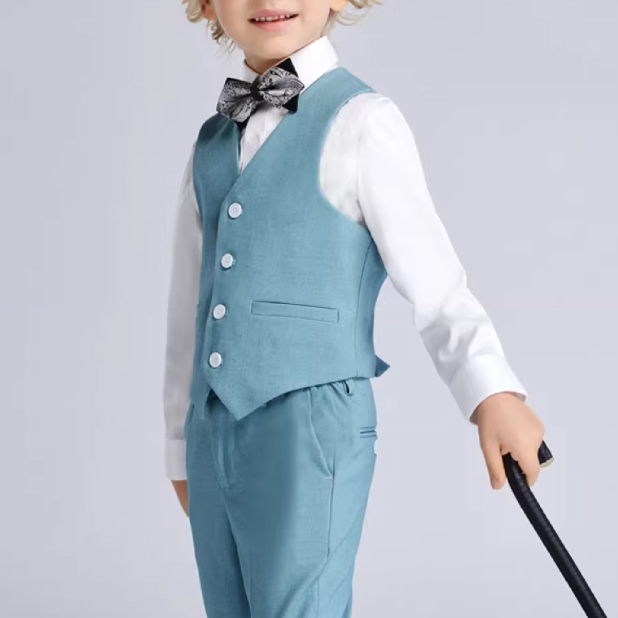 Chemical Fiber Blend Button Long Sleeve Regular Six-piece Formal Suit - image 8