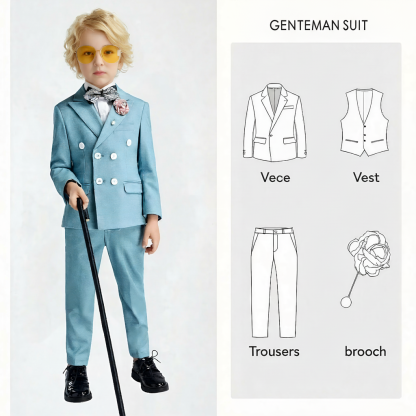 Chemical Fiber Blend Button Long Sleeve Regular Six-piece Formal Suit - 4-piece Set - 170cm - image 2