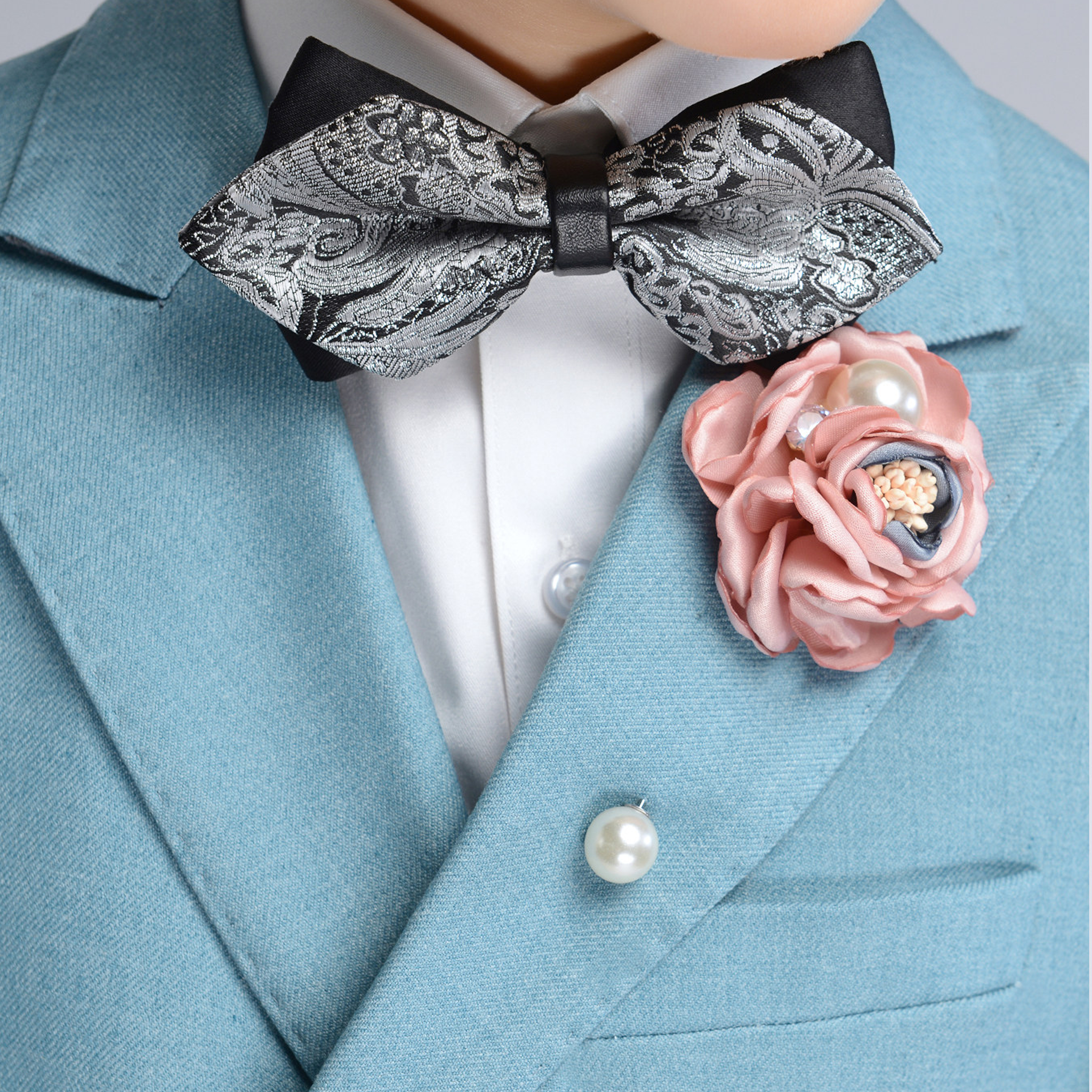 Chemical Fiber Blend Button Long Sleeve Regular Six-piece Formal Suit - image 7