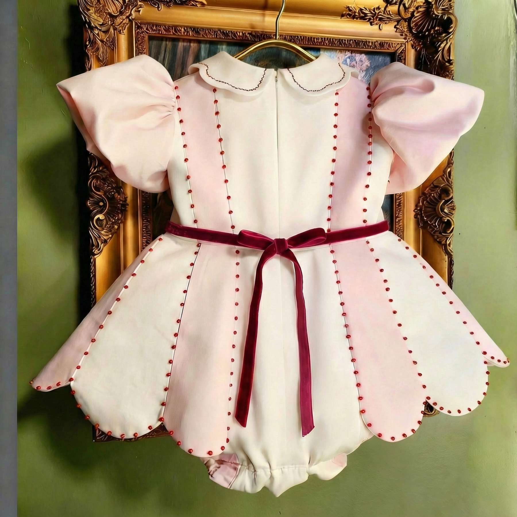 Satin Pearl Split Joint Short Sleeve Shorts Bodysuit - image 3