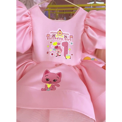 Satin Bow Printing Short Sleeve Short Dresses - image 8