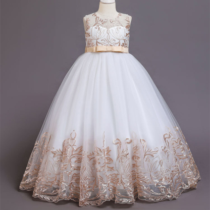 Mesh Applique Sleeveless Maxi Dresses - image 3