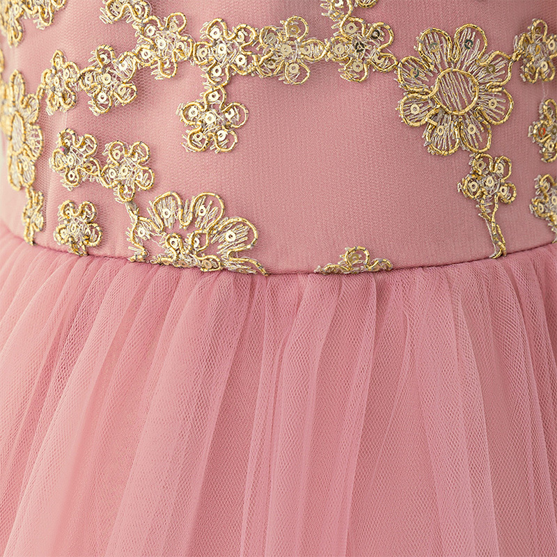 Mesh Lace Bow Lace Short Sleeve Mid-long Dresses - image 5