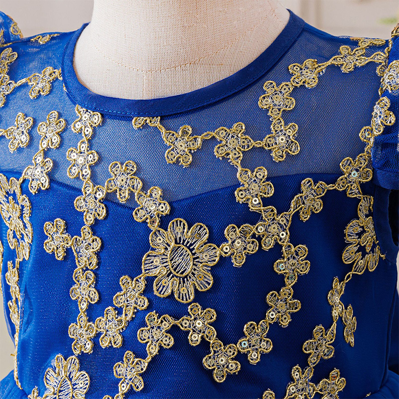 Mesh Lace Bow Lace Short Sleeve Mid-long Dresses - image 12