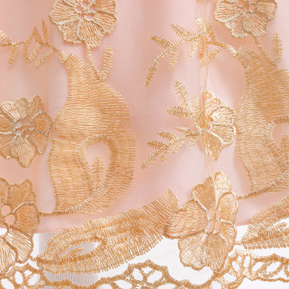 Mesh Lace Bow Lace Imitation Pearls Short Sleeve Mid-long Dresses - image 14