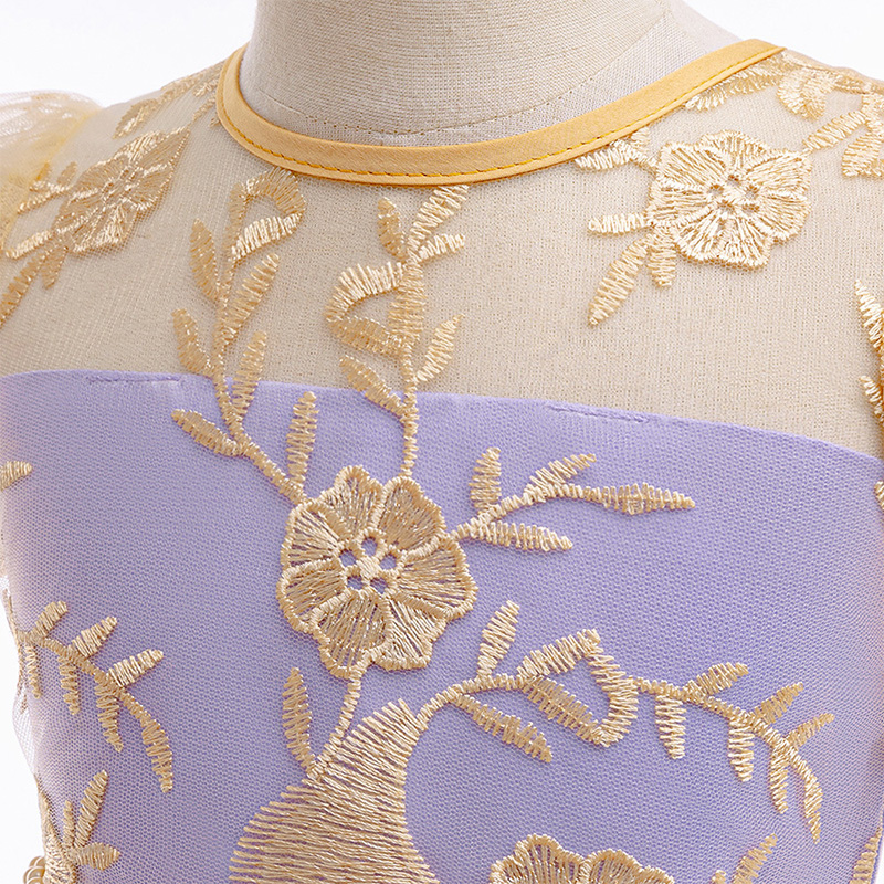 Mesh Lace Bow Lace Imitation Pearls Short Sleeve Mid-long Dresses - image 20