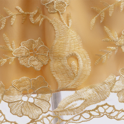 Mesh Lace Bow Lace Imitation Pearls Short Sleeve Mid-long Dresses - image 38