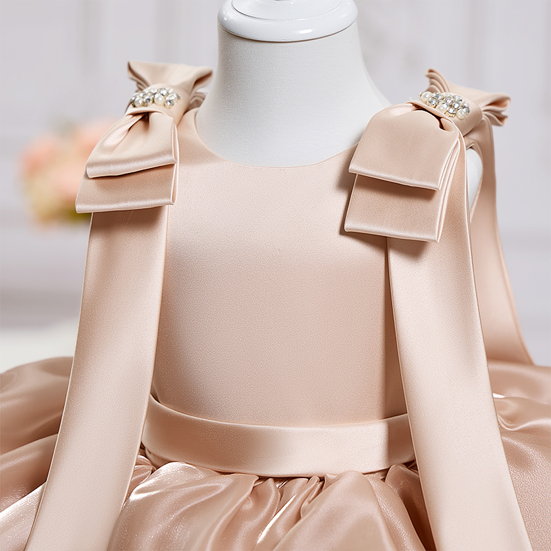 Organza Bow Imitation Pearls Sleeveless Midi Dresses - image 3