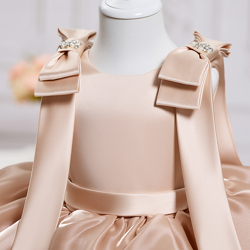 Organza Bow Imitation Pearls Sleeveless Midi Dresses - image 3