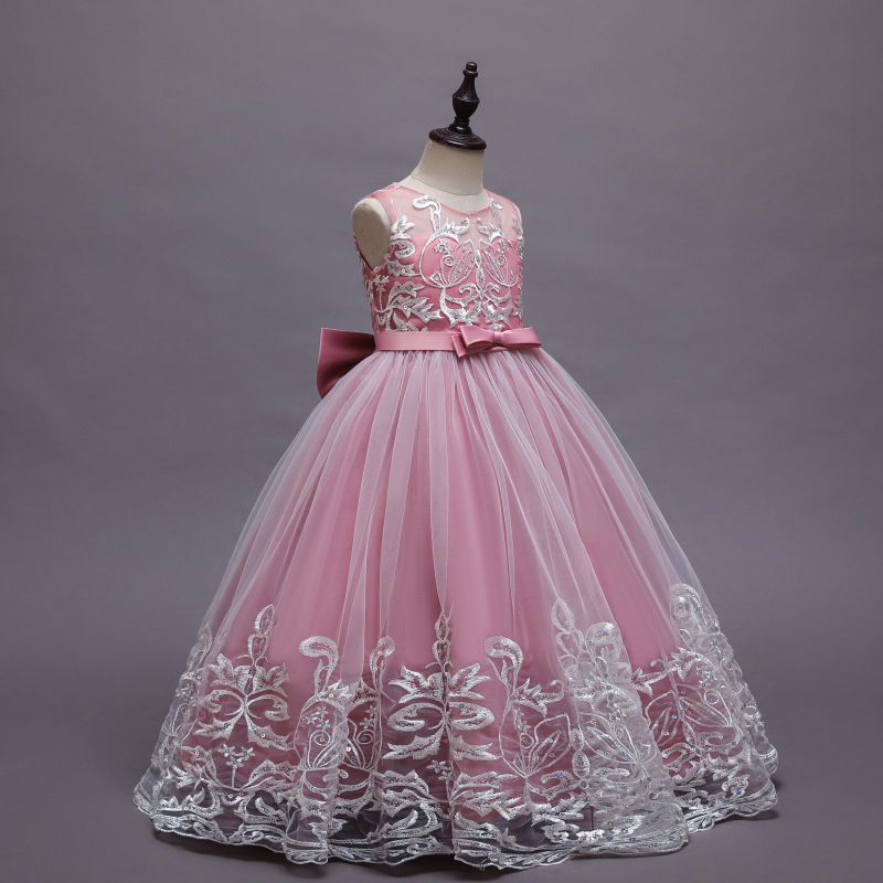Mesh Lace Bow Lace Sleeveless Long Dresses - image 8