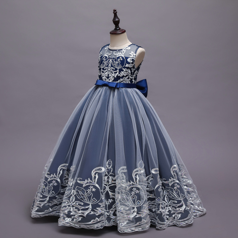 Mesh Lace Bow Lace Sleeveless Long Dresses - image 14