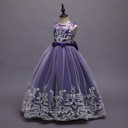 Mesh Lace Bow Lace Sleeveless Long Dresses - image 23