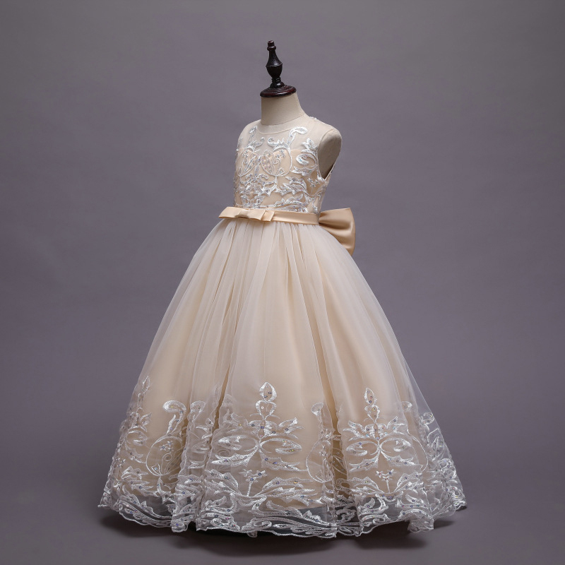 Mesh Lace Bow Lace Sleeveless Long Dresses - image 30