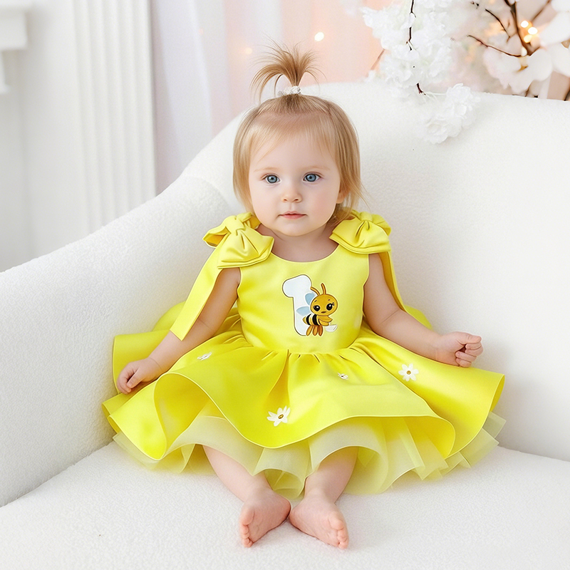 Satin Bow Printing Sleeveless Short Dresses - image 9