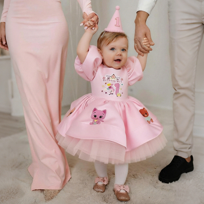 Satin Bow Printing Short Sleeve Short Dresses - image 2