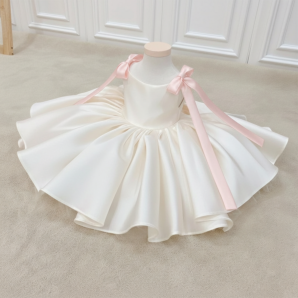 Satin Bow Sleeveless Midi Dresses - image 2