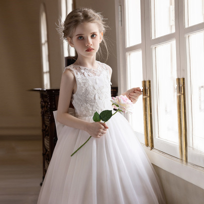 Mesh Bow Sleeveless Maxi Dresses - image 4