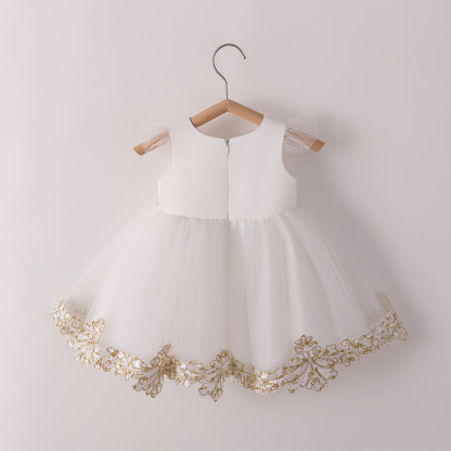 Mesh Lace Edge Pearl Sleeveless Midi Dresses - image 3