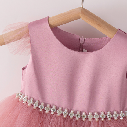 Mesh Lace Edge Pearl Sleeveless Midi Dresses - image 16