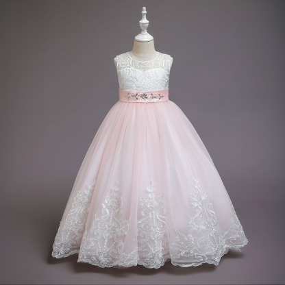 Mesh Bow Lace Sleeveless Maxi Dresses - image 2