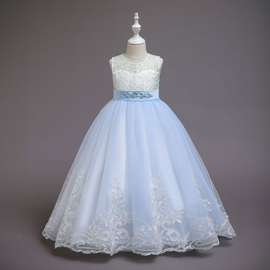 Mesh Bow Lace Sleeveless Maxi Dresses - image 7