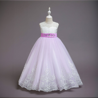 Mesh Bow Lace Sleeveless Maxi Dresses - image 12