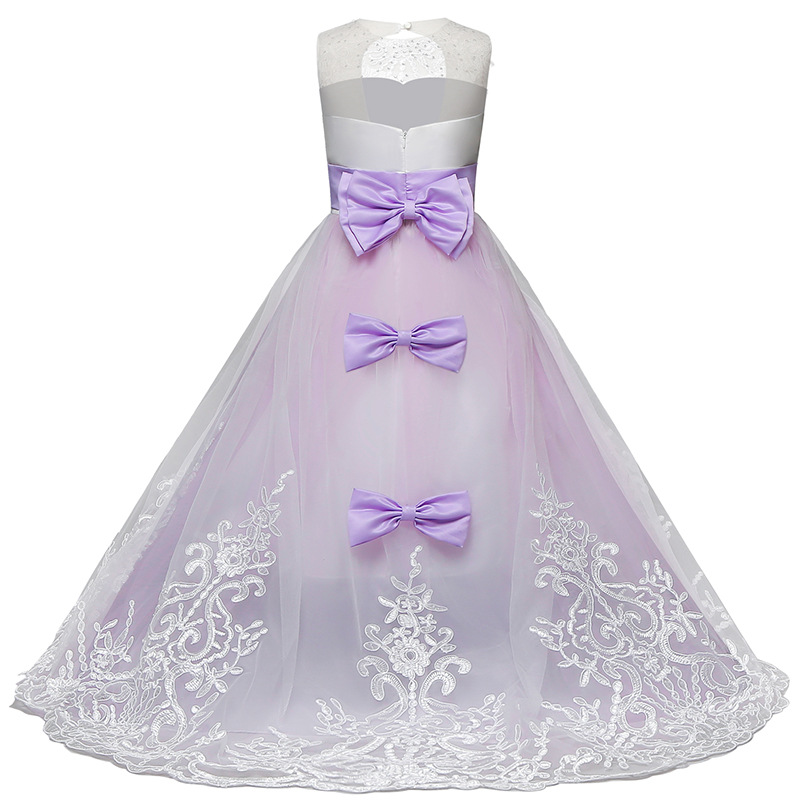 Mesh Bow Lace Sleeveless Maxi Dresses - image 5