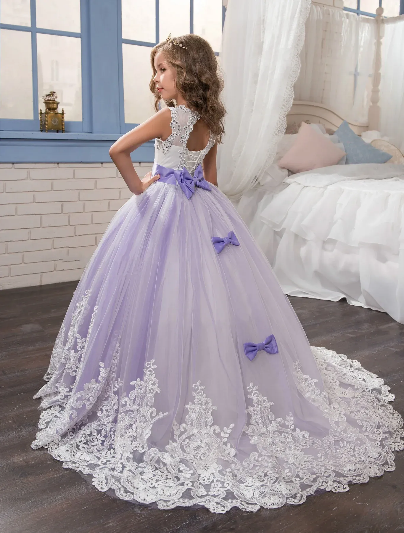Mesh Bow Lace Sleeveless Maxi Dresses - image 7