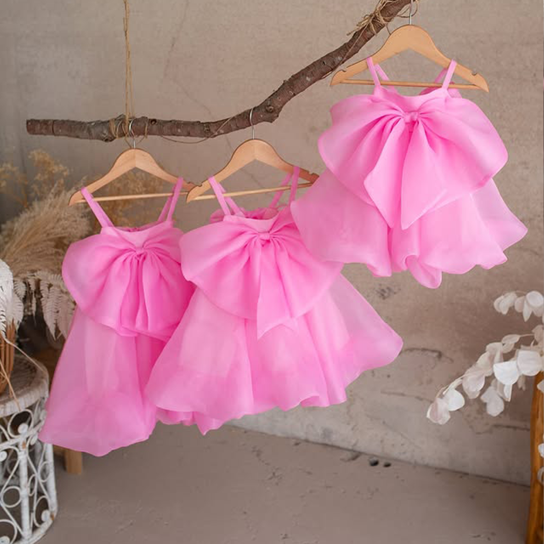 Satin Bow Sleeveless Midi Dresses - image 5