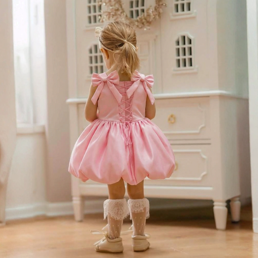 Satin Bow Drawcord Sleeveless Midi Dresses - image 4